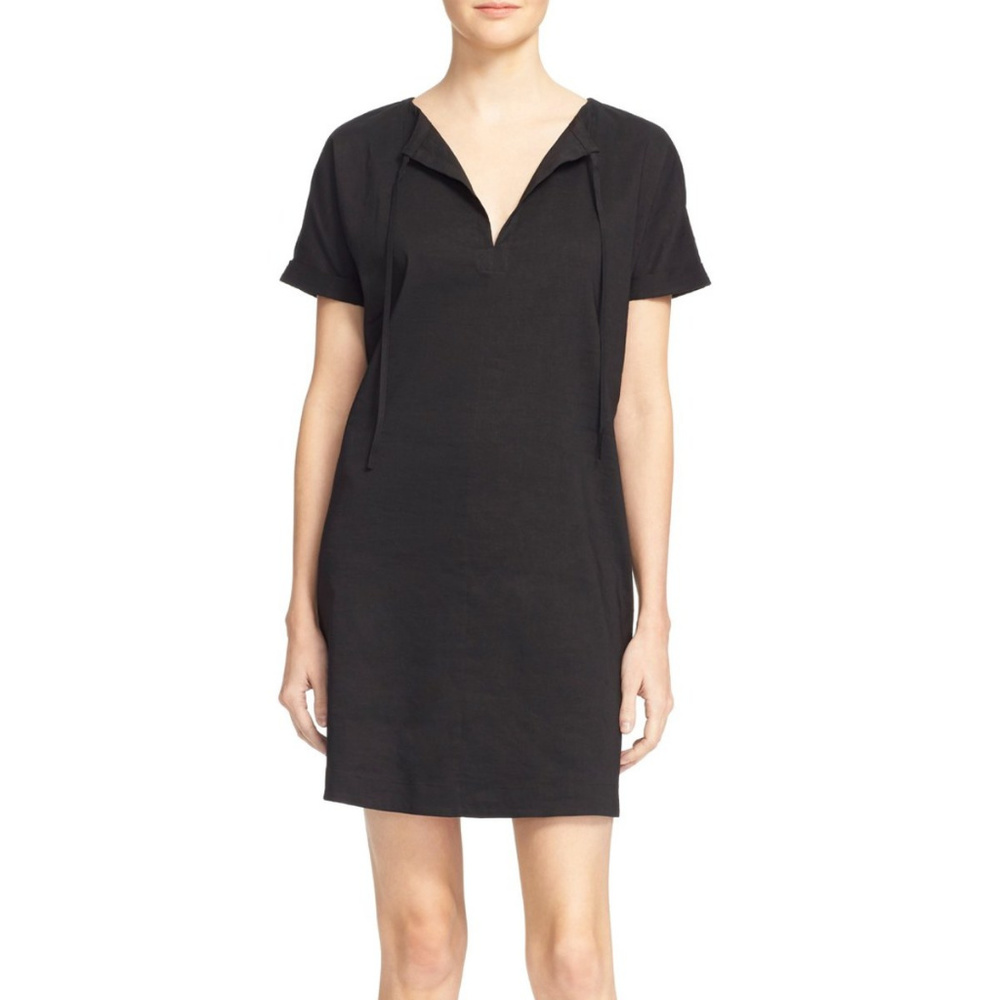 Theroy 'Alisia Crunch' Split Neck Tunic Dress